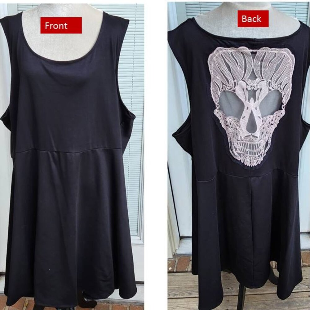 NEW Plus Size TORRID Skull Sleeveless Ponte Tank Style Shift Dress Size 5 5X
